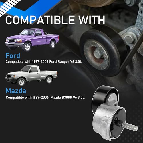 Serpentine Drive Belt Tensioner Pulley Idler Pulley Fit for Ford