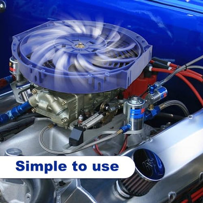 SSN 12" Blue Electric Radiator Cooling Fan Assembly Kit - color: Blue, size: 12" No Thermostat