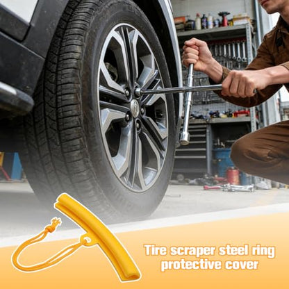 5PCS Car Tire Changing Rim Protector, Vehicle Fixing Wheel Changer Guard Edge Saver, Auto Tyre Changing Hub Rim Protective Cover, Universal for Sedan Truck Motorcycle (Yellow) - color: Yellow