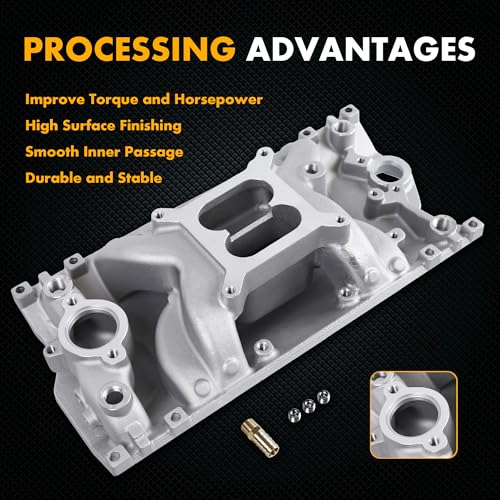 7516 52028 Air-Gap Vortec Intake Manifold for SBC 350 V8 Silver - size: A-2028 Silver