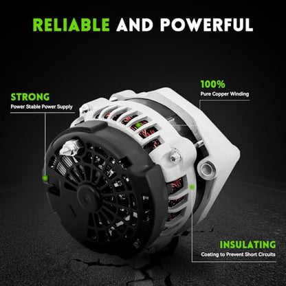 8301N Alternator 160Amp High Output Compatible with 2007-2014 GMC Yukon, Sierra, Chevy Tahoe, Suburban, Silverado 1500/2500, Avalanche, Cadillac Escalade, Replace# 15093928,15905871, ADR0369 - size: 8301N
