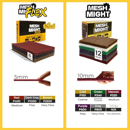 12-Pack 6"x9" Non-Woven Red Scuff Pads - Maroon P320 Aluminum Oxide Abrasive for Scouring, Sanding, Paint Primer Prep - Automotive, Auto Body, Woodworking, Surface Preparation (Maroon) - color: Maroon