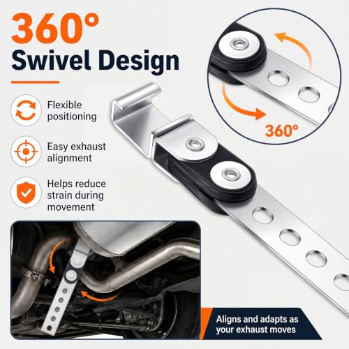 Geetery 4 Pcs Universal Exhaust Hangers Muffler Hanger, Open Style, Silver - color: Silver, size: Open Style