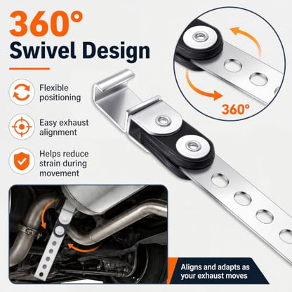 Geetery 4 Pcs Universal Exhaust Hangers Muffler Hanger, Open Style, Silver - color: Silver, size: Open Style