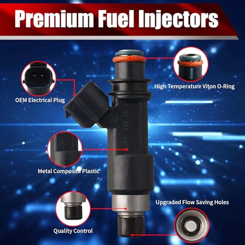 Set of 4 Fuel Injectors 1465A051 FJ868 Replacement - size: FJ868