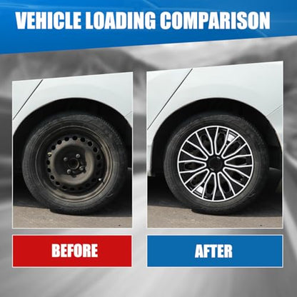 Winjet 16 inch Universal Hubcaps for Steel Wheel Rims Cover,Snap On Car Truck SUV Wheel Rim Covers,Steel ABS+PC Material Set of 4(16 inch,Black Lacquer & White Lacquer) - color: Black Lacquer & White Lacquer (5086-BW-16), size: 16 inch