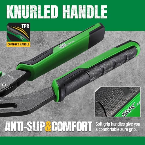 SK 8'' Quick Adjust Water Pump Pliers, SureGrip V-Jaw Groove Joint Pliers - size: 8" Quick Adjust Groove Joint Pliers