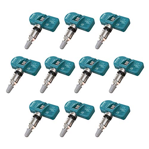 MORESENSOR Signature Series 433 MHz Universal Programmable TPMS Tire Pressure Sensor 10-Pack | Clamp-in Aluminum Valve | TX-N002-10