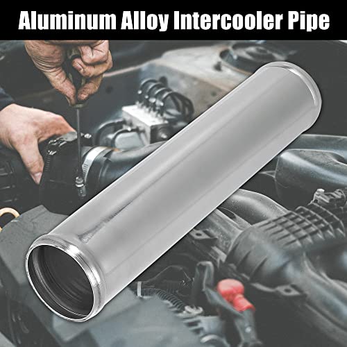 X AUTOHAUX OD 2.5" 63mm Length 12" 300mm Aluminum Alloy Tube Intercooler Pipe Straight Air Intake Tube Silver Tone for Car - size: 2.5 Inch