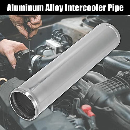 X AUTOHAUX OD 2.5" 63mm Length 12" 300mm Aluminum Alloy Tube Intercooler Pipe Straight Air Intake Tube Silver Tone for Car - size: 2.5 Inch