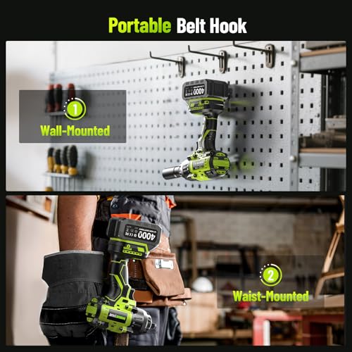 Robustrue 1600N.m (1180ft-lbs) Cordless Impact Wrench, 1/2 High Torque Brushless Impact Gun, 2400RPM Power, 2 x 4.0Ah Batteries, Fast Charger, Impact Wrench for Heavy Duty Truck RV Mower - size: 1600N.m