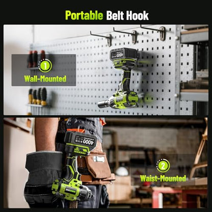 Robustrue 1600N.m (1180ft-lbs) Cordless Impact Wrench, 1/2 High Torque Brushless Impact Gun, 2400RPM Power, 2 x 4.0Ah Batteries, Fast Charger, Impact Wrench for Heavy Duty Truck RV Mower - size: 1600N.m