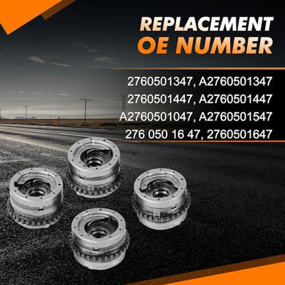2760501347 4pcs Camshaft Adjuster VVT Timing Gear Intake & Exhaust Camshaft Adjuster Set Fits for Mercedes 2012 E350 C350 R350 ML350 SLK350 V6 3.5L Replace#2760501347 2760501447 2760501547 2760501647 - color: 2760501347