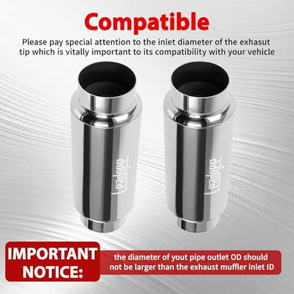 3" Inlet 3" Outlet Exhaust Muffler, 12" Overall Length Center Straight Through Resonator Universal Stainless Steel Exhaust Muffler, Pack of 2 - size: 3" Inlet 12" Overall Length-2pcs