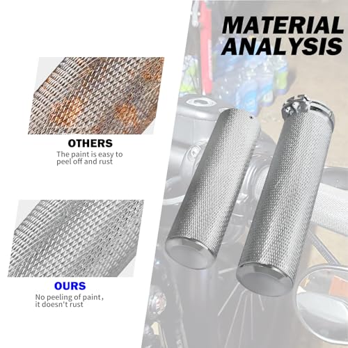 1 Inch Cable Throttle Handlebar Grips Motorcycle Hand Grips - color: #2 Chrome