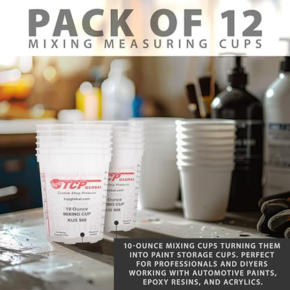 Custom Shop Paint Mixing Cups, 10-Ounce, 12 Pack, Plastic Measuring Cups - color: Cups - Pack of 12