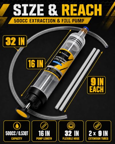 11-Piece 500cc Car Fluid & Oil Extractor Pump Kit