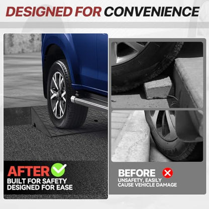 7" Rise Rubber Curb Ramp for Forklift, Driveway Sidewalk, Heavy Duty Car - size: 7" Rise