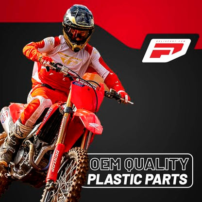 Polisport Supermoto (SM) Motocross (MX) Motard UFX Front Fender - Universal Fit for all Full Size Dirt Bikes w/UFX Mounting System - Red