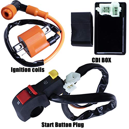 Full Electrics Wiring Harness Coil Ignition Switch CDI Solenoid Relay Spark Plug for 4 Wheelers Stroke ATV 150cc 200cc 250cc Quad Bike Buggy Go Kart by OTOHANS AUTOMOTIVE