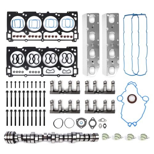 NON MDS Lifter and Camshaft Kit w/Head Gaskets & Bolts Compatible with 2009-2015 Dodge Ram 1500 Durango 5.7L Hemi V8 53022263AF 53021720AB - color: NON MDS Kit