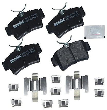 Bendix Priority1 CFC627 Ceramic Rear Brake Pads for Ford Mustang 2004-1994, Panoz AIV Roadster 2000-1999, Esperante 2007-2001 - size: CFC627
