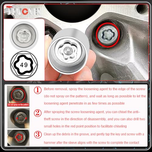 049 Wheel Locking Nut Key Socket for BMW, Socket OD 29mm - ID 25mm - color: Socket 049