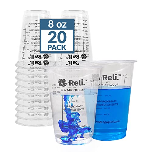 Reli. 8 oz Paint Mixing Cup (20 Pcs) | Resin Mixing Cups