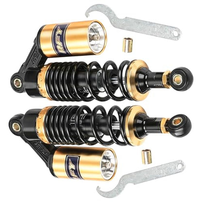 280mm (11 Inch) Air Shock Absorber, 330 lbs Capacity & 65mm Travel, Adjustable Spring Preload & Air Valve for ATV, UTV, Go Kart, Golf Cart, Dirt Bike, Motorcycle Suspension Upgrade