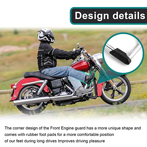 Mofun 1.25" Dyna Engine Guard Crash Bar Fit for Harley Dyna 2006-2017 - color: Black B
