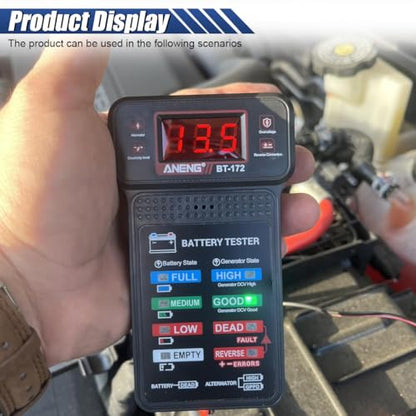 12V Car Battery Tester, Car Alternator Charging System Analyzer