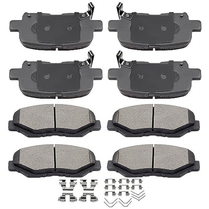 cciyu D914 D865 8pcs Front & Rear Ceramic Brake Pads Kits - size: Front[D914] + Rear[D865]