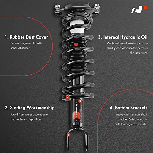 A-Premium Rear Complete Strut Assemblies with Coil Springs, Set of 2
