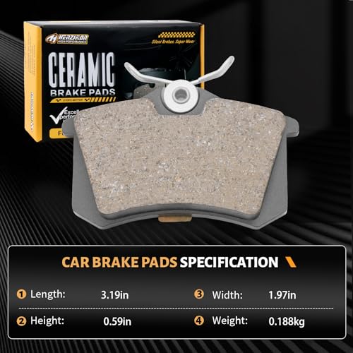 D340 Rear Ceramic Brake Pads Kit Fit For Audi A4 2002-2005, A4 Quattro 2002-2004, S4 2002, For Peugeot 405 1989-1991, For Volkswagen Beetle 2007-2010, For Corrado 1990-1994 - style: HZ340