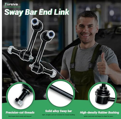 ‎‎K80824 &25 2PC Sway Bar End Links for Olds 04 Bravada, for Saab 05-09 9-7X, for Isuzu 04-08 Ascender, for Buick 04-07 Rainier, for Chevy 03-07 SSR Trailblazer EXT, for GMC 04-07 Envoy XL XUV - size: K80824 K80825