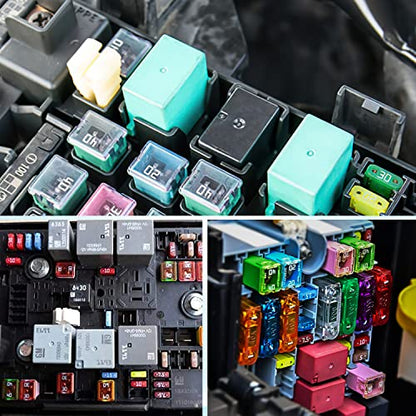 Nilight 250PCS Regular Mini Blade and Jcase STD Profile Fuse Assortment Kit - color: 250PCS Fuses + box fuses