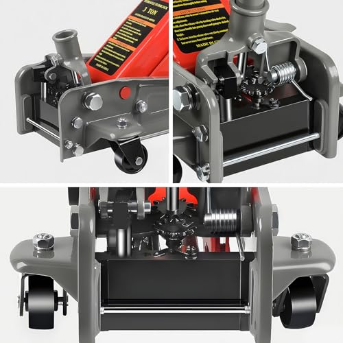 LARBANKE 3 Ton Hydraulic Floor Jack,Lift Range: 5.31''-18.11'',6600Lbs,Red