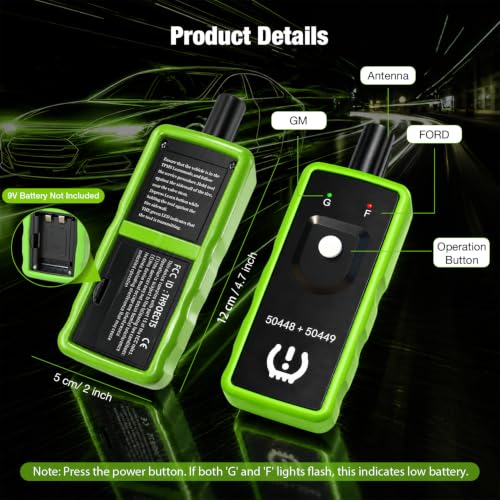 EL-50448 & EL-50449 TPMS Relearn Tool for GM and Ford, 2IN1 TPMS Reset Tool - color: Green