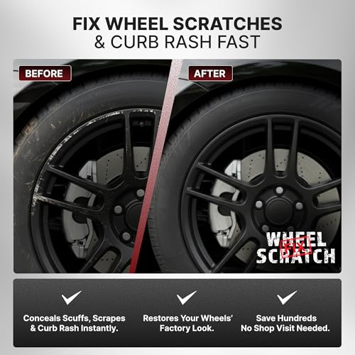 Wheel Scratch Fix® Matte Black Rim Touch Up Paint, Wheel Scratch Repair Kit - color: Black - Satin/Matte - Kit