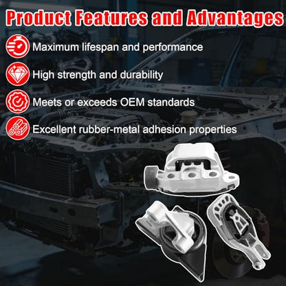 3PCS Engine Motor Mount for Chevrolet Sonic 2013-2016 - size: Sonic 2013-2016