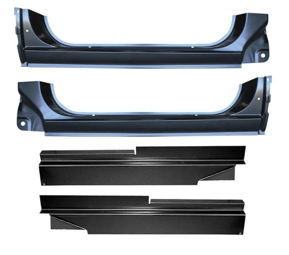 Motor City Sheet Metal -Compatible with : Inner & Outer Rocker Panels Rust Repair for 73-87 Chevy GMC Pickup Truck 4Pc Kit
