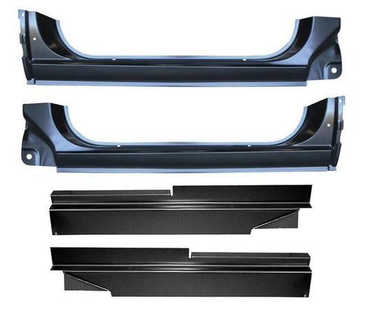 Motor City Sheet Metal -Compatible with : Inner & Outer Rocker Panels Rust Repair for 73-87 Chevy GMC Pickup Truck 4Pc Kit