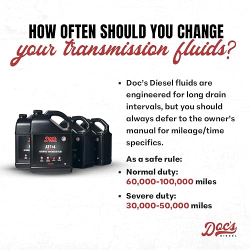 Doc’s Diesel ATF4 High Mileage Full Synthetic ATF+4 Automatic Transmission Fluid, 3-Gallons - color: ATF+4, size: 3-Pack