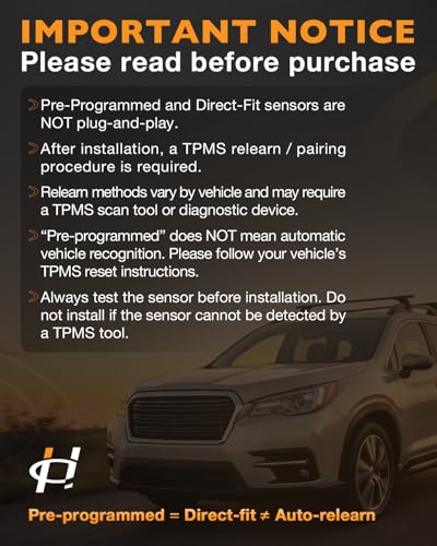433MHz Pre-Programmed TPMS Sensor Fits Subaru Outback Forester