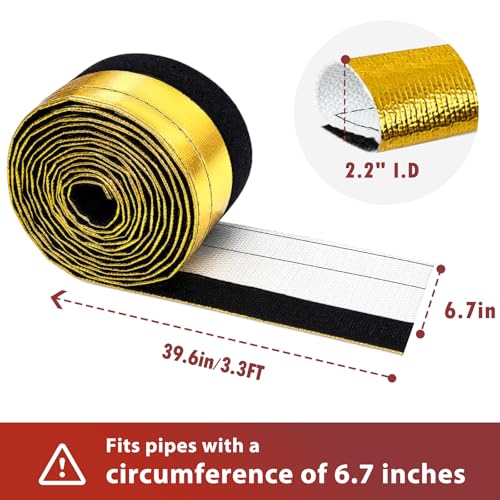Wire Heat Shield Wrap for Car Hose Lines, 2.2" I.D. x 3.3FT, Gold - color: Gold, size: 2.2" I.D. x 3.3FT