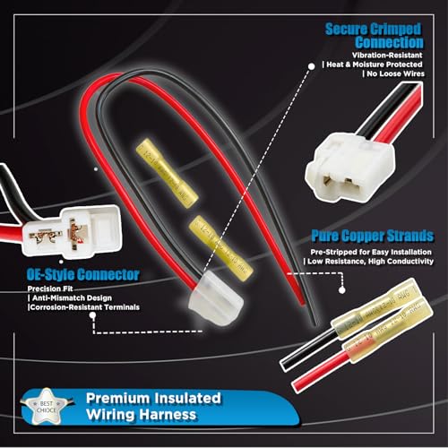 AITKEN 2PCS Universal Cooling Fan Connector Pigtail Harness - style: 2 pack