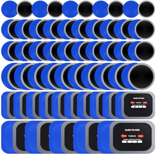 Tire Patches 5 Sizes Rubber Radial Tire Repair Patch Plug Kit, 100 Pcs