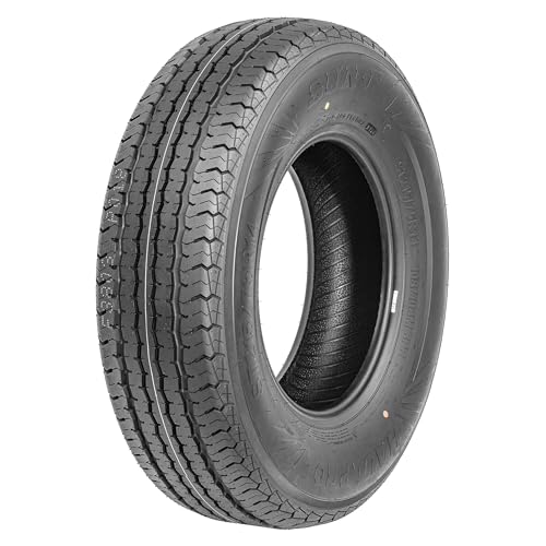 SunF HaulPro Set of 2 Radial Trailer Tires ST185/80R13, Load Range D w/Scuff Guard, 8 Ply - size: 185/80R13