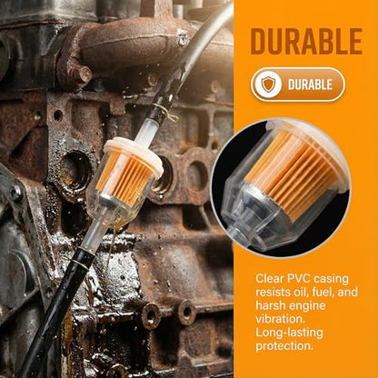 Fuel Filter 1/4", 5/16" Inner Diameter fits John Deere Compact Utility 1023E 1025R 1026R