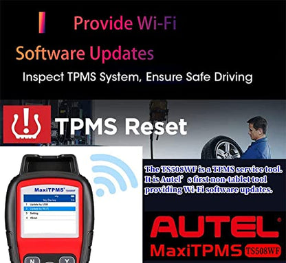 Autel TS508WF Tire Sensor Programmer Autel TPMS Tool TPMS Relearn/Reset Read/Clear TPMS DTCs Activate Tire Sensor